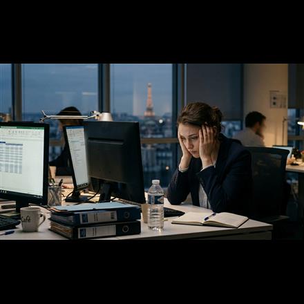 Femme dépressive au travail